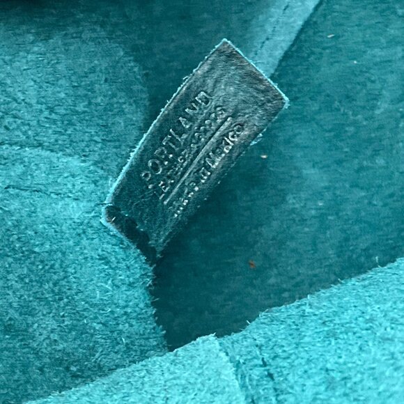 Portland Leather Goods Distressed Leather Teal Tote Bag Lagoon Juliette - Picture 10 of 16